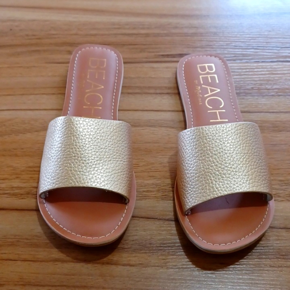 Beach by Matisse Women's Cabana Slide Sandal Gold leather